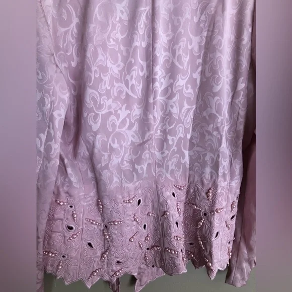 IN THE MOOD Pink Embellished Cocktail Blouse Jacket Size 14 - Picture 2 of 2
